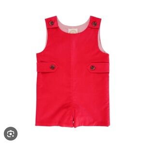 NWT Beaufort Bonnet Company Jack Keene Jon Jon - Velveteen Richmond Red, 12-18m